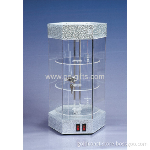 Lockable Hexagon Acrylic Display Cabinets